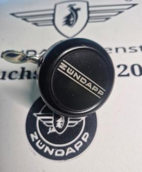 Zündapp Glocke Klingel 400-17.610 schwarz gepulvert mit Zündapp Schrift Gravur !
